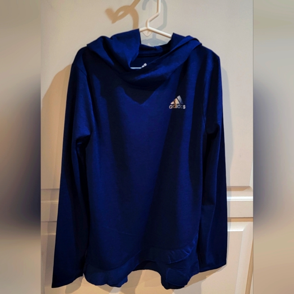 Girls Adidas Dark Blue Lightweight Hoodie,  Size 14